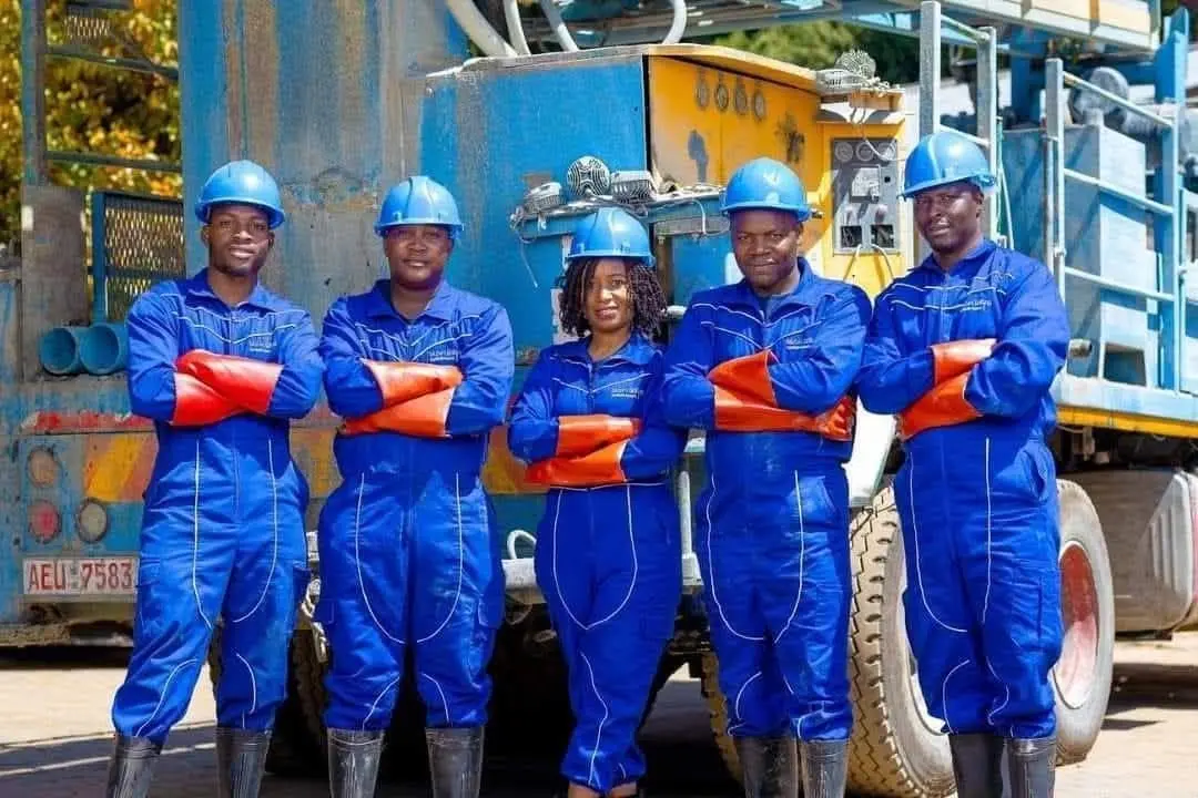 BluSea Drilling team with drilling rig